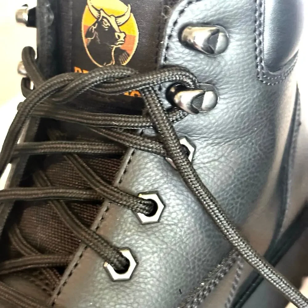 Brahma Men’s Size 10 Black Work Boots Slip Oil Resistant Lace Up Lightweight